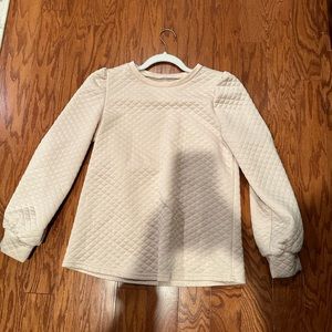 blush pink textured blouse